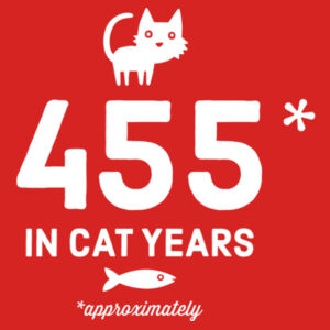 65 in Cat Years - Mens Staple T shirt Design