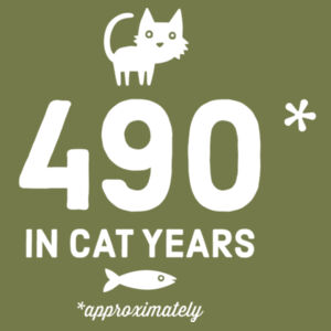 70 in Cat Years - Mens Staple T shirt Design